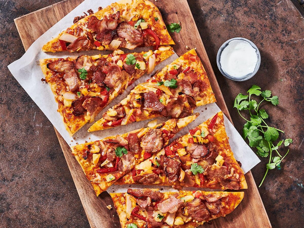 How to make Al Pastor Pizza featuring Hillshire Farm® Sliced Pork Belly Topping.
