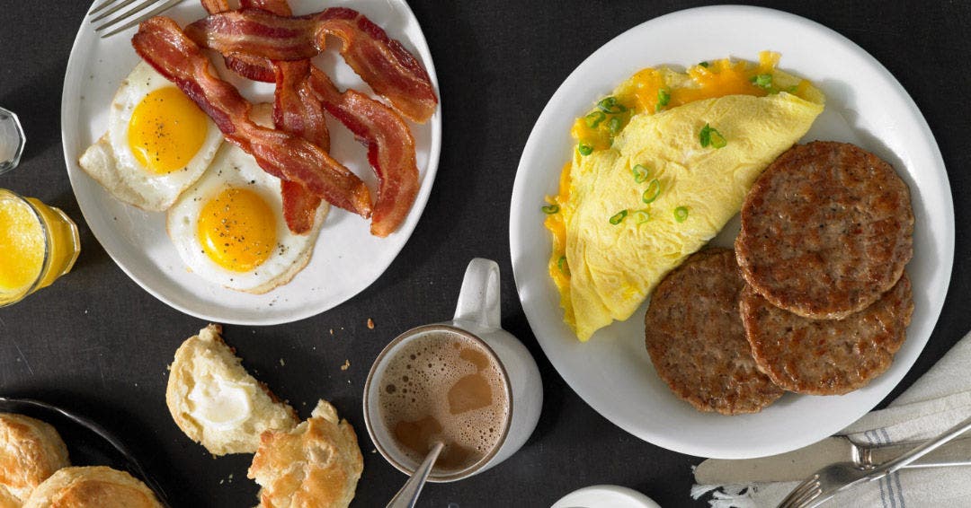 Image of breakfast on a table.