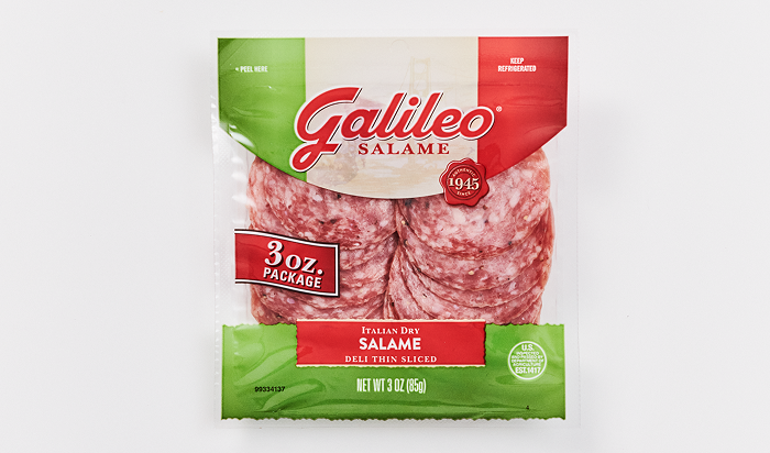 Galileo® Gourmet Snacks- Galileo® Italian Dry Salami Thin Sliced product in restaurant setting