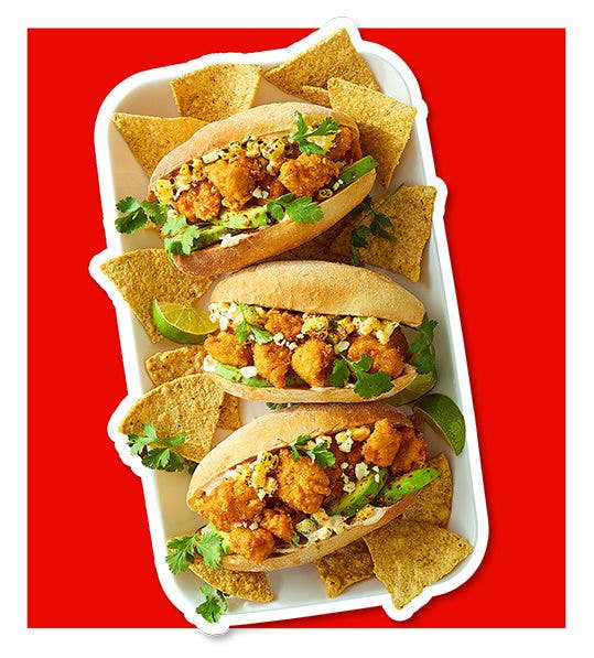 chicken sandwiches on a serving platter