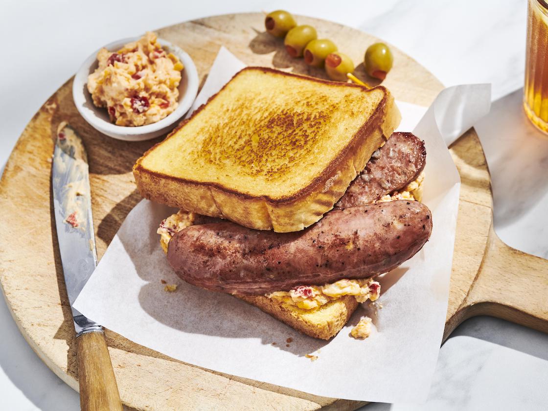 Grilled Pimento Cheese & Apple Chicken Sausage Sandwich Recipe