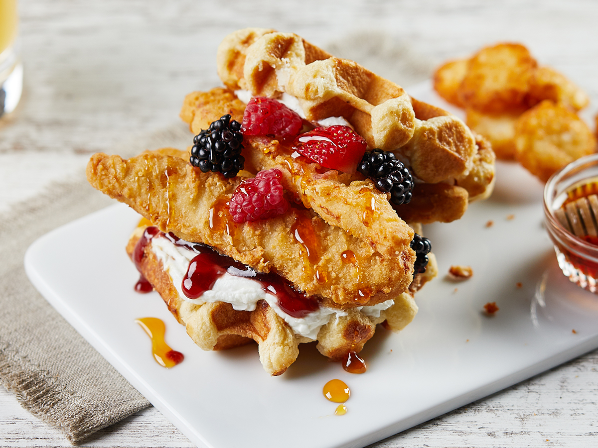 Hot Honey & Waffle Sandwich with Plant Based Tenders Recipe
