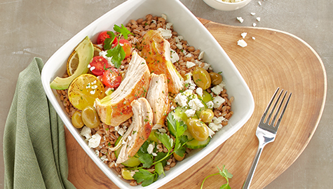 Mediterranean Chicken & Farrow Bowl Recipe