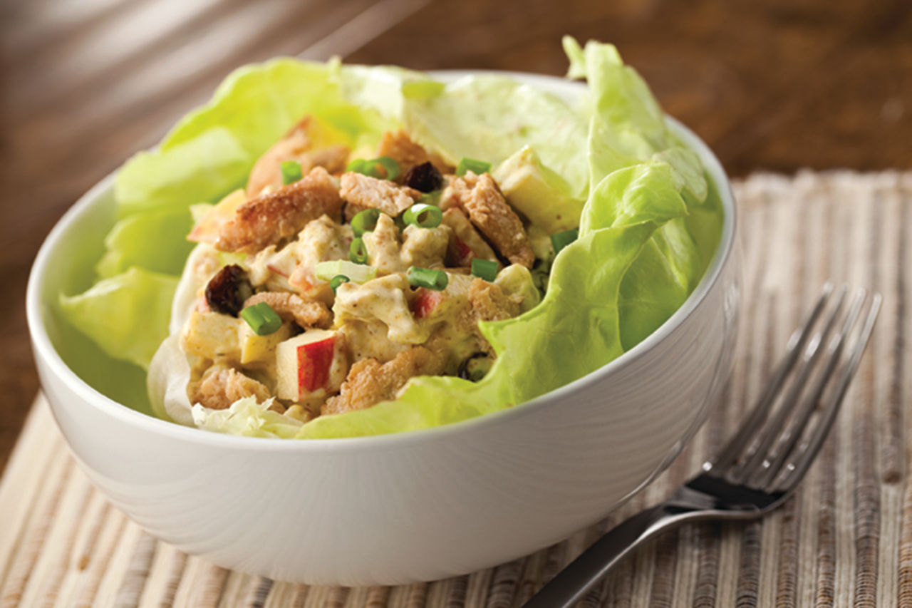 Image of curried chicken apple salad recipe.