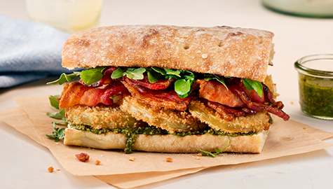 Grilled Jerk Chicken Sandwich Featuring Tyson Red Label® Authentically Grilled Chicken Breast Filets.